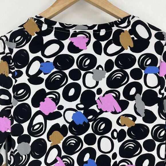 Joseph Ribkoff Dress Size 6 Black Vanilla Abstract Print 3/4 Sleeve Sheath - Picture 6 of 8